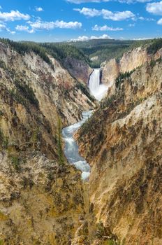 Landscape view at Grand canyon of Yellowstone, Wyoming, USA