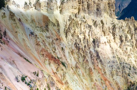 Detail scenic view at Grand Canyon of Yellowstone, Wyoming, USA