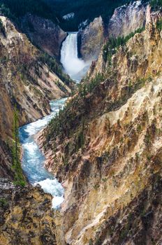 Landscape view at Grand canyon of Yellowstone, Wyoming, USA