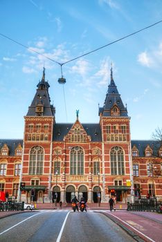 AMSTERDAM - APRIL 16: Netherlands national museum on April 16, 2015 in Amsterdam. The Rijksmuseum is dedicated to arts and history in Amsterdam.