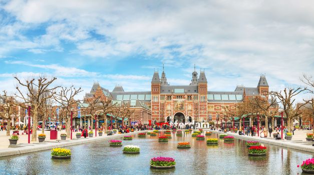 AMSTERDAM - APRIL 16: I Amsterdam slogan on April 16, 2015 in Amsterdam, Netherlands. Located at the back of the Rijksmuseum on Museumplein, the slogan quickly became a city icon.