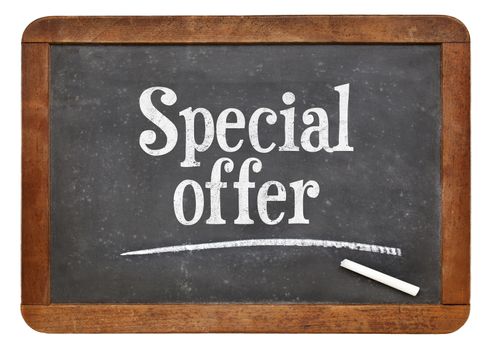 special offer  sign - text on a vintage slate blackboard