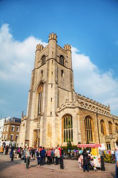 Cambridge, UK - April 9: Old Great St Mary's Church on April 9, 2015 in Cambridge, UK. It's a university city and the county town of Cambridgeshire, England.