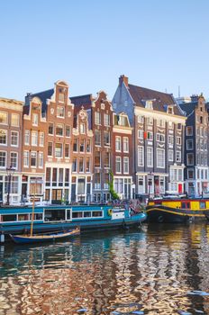 City view of Amsterdam, the Netherlands on a sunny day