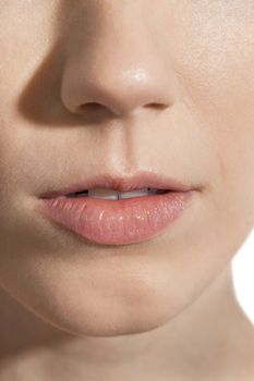 Conceptual Close up Gray Eye of a Woman Looking Up