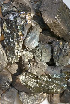 macro picture of black lead ore