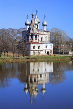 Stone church in Velsk, Arkhangelsk region, Russia