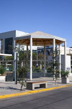 IQUIQUE, CHILE - FEBRUARY 11, 2015: Small pavillon on the square located on the corner of Eleuterio Ramirez and Tarapaca streets on February 11, 2015 in Iquique, Chile