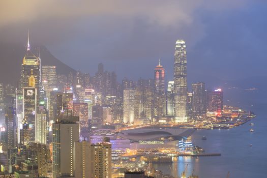 Hong Kong city, This  photo was shot from Braemar Hill in the evening after sunset.