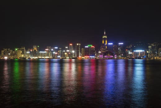 Hong Kong city, This  photo was shot from Victoria Harbour at night.