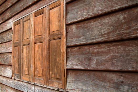 Old wooden door in Thailand design style