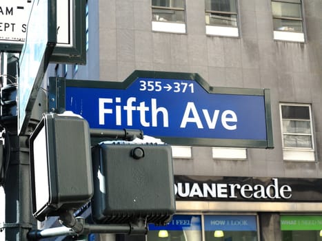 Fifth Avenue Street sign in New York City.