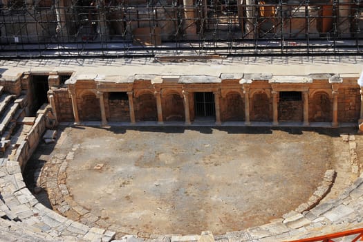 Ruins of theater in ancient town Hierapolis Turkey