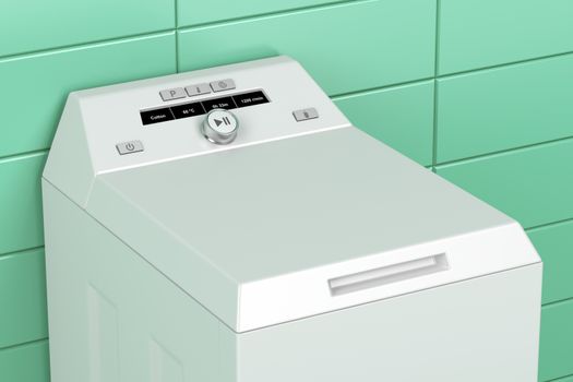 Close up of modern top load washing machine