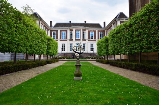 The Hague, Netherlands - May 8, 2015: Garden at Council of State in The Hague, Netherlands on May 8, 2015. Hague is the capital of the province South Netherlands.