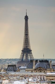 Eiffel Tower at sunset, Paris, France