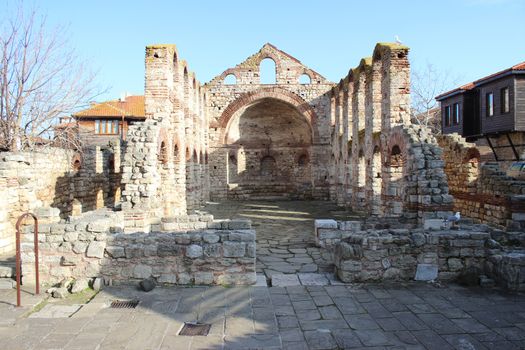 Hagia Sophia Church. Old church ruin in Nessebar, Bulgaria. UNESCO World Heritage Site