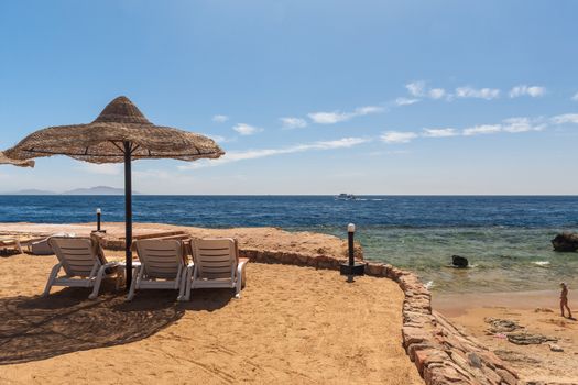 The beach at the luxury hotel, Sharm el Sheikh, Egypt