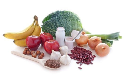 Probiotic (or prebiotic) rich foods including pulses, nuts, fruit and milk products, good for immunity and the gut