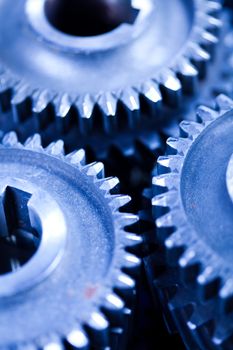 Gears meshing together, technic concept