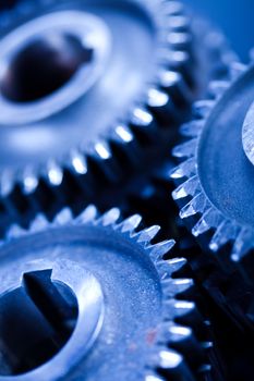 Gears meshing together, technic concept
