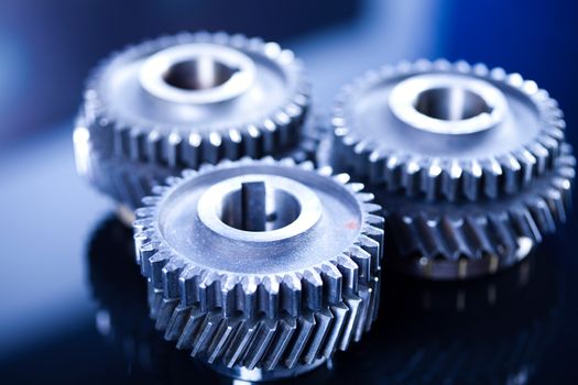 Gears meshing together, technic concept