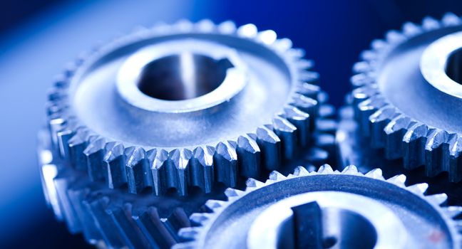 Gears meshing together, technic concept