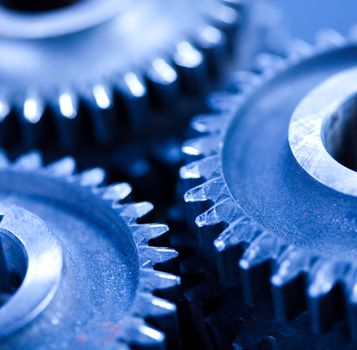 Gears meshing together, technic concept