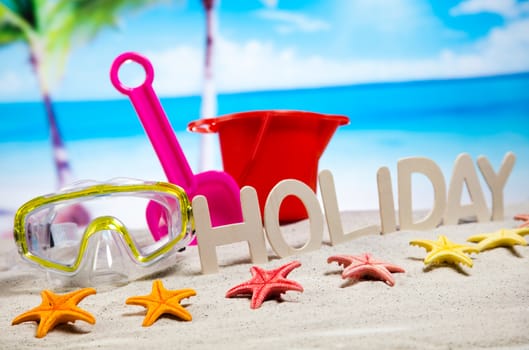 Holiday, summer, beach Background, vivid colorful atmosphere