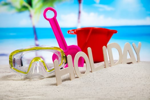 Holiday, summer, beach Background, vivid colorful atmosphere