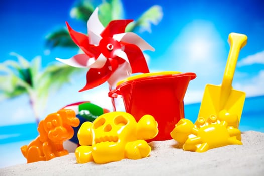 Holiday, summer, beach Background, vivid colorful atmosphere