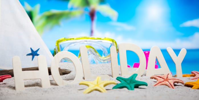 Beach background, vivid colorful atmosphere