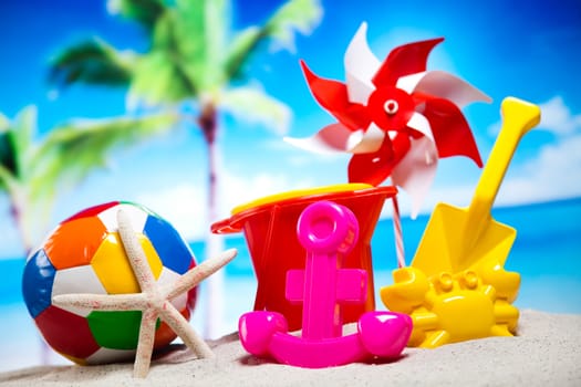 Summer Beach Background, vivid colorful atmosphere