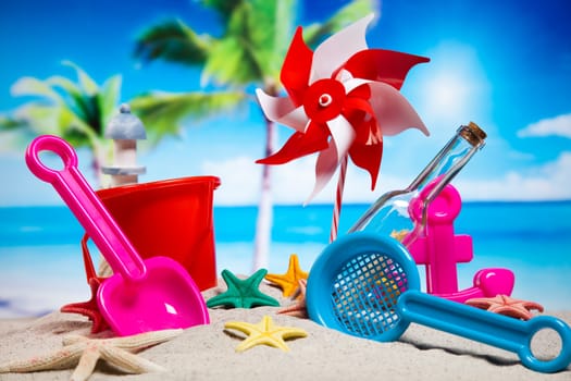 Holiday, summer, beach Background, vivid colorful atmosphere