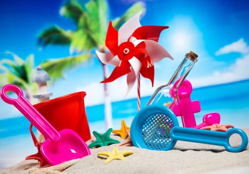 Summer Beach Background, vivid colorful atmosphere