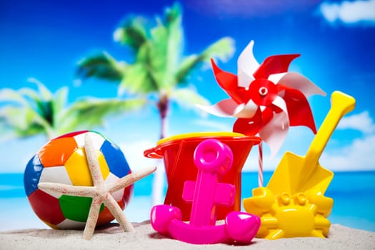 Beach background, vivid colorful atmosphere