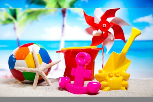 Beach background, vivid colorful atmosphere