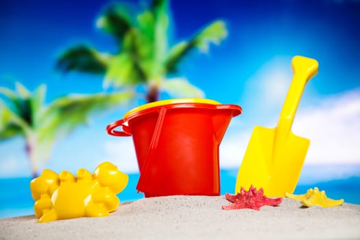 Beach background, vivid colorful atmosphere