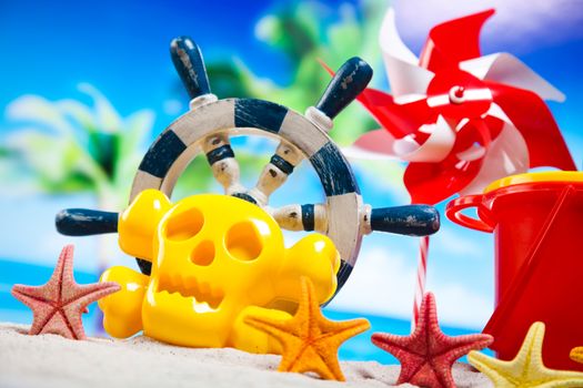 Summer Beach Background, vivid colorful atmosphere