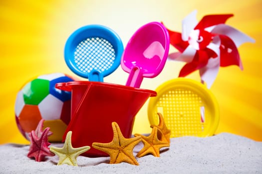 Holiday, summer, beach Background, vivid colorful atmosphere