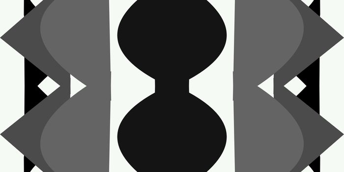 Abstract black hourglass shape in repeating background pattern