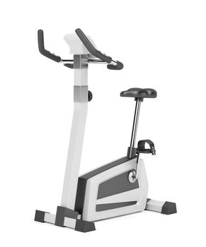 Exercise bike on white background