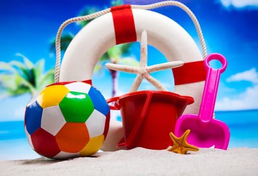 Summer Beach Background, vivid colorful atmosphere