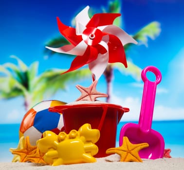 Summer Beach Background, vivid colorful atmosphere