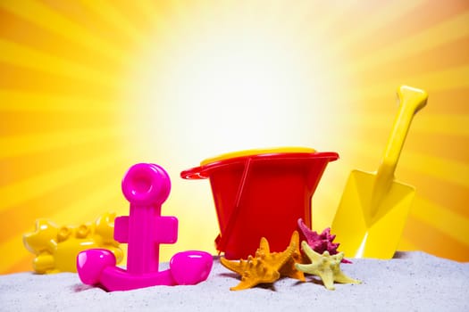 Summer Beach Background, vivid colorful atmosphere