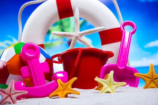 Holiday, summer, beach Background, vivid colorful atmosphere
