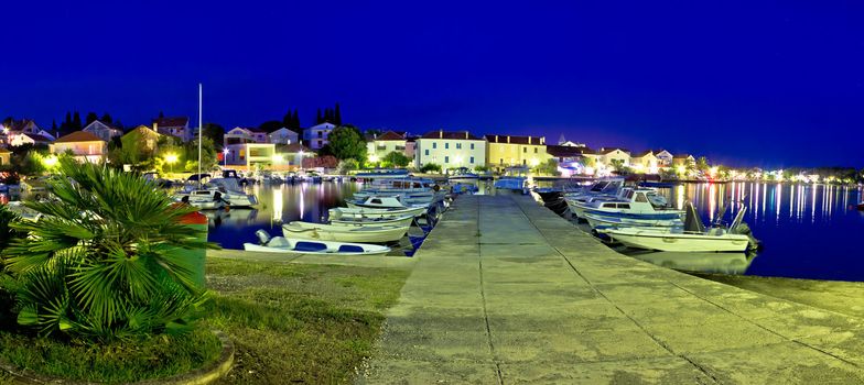 Adriatic tourist destination Petrcane waterfront view, Dalmatia, Croatia