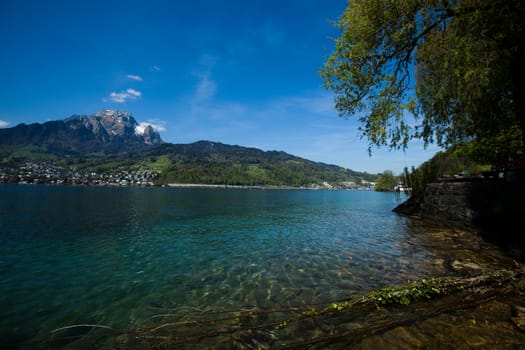 Lake alps, natural colorful tone