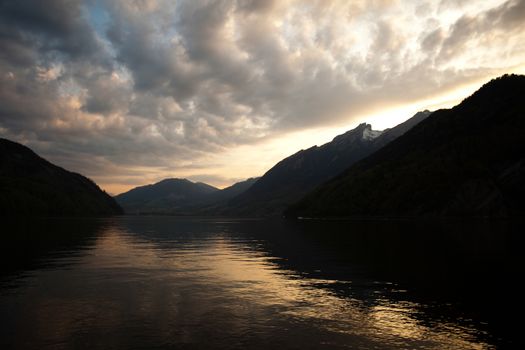 Lake alps, natural colorful tone