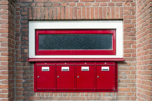 Mailbox and window outside apartment building in Amsterdam